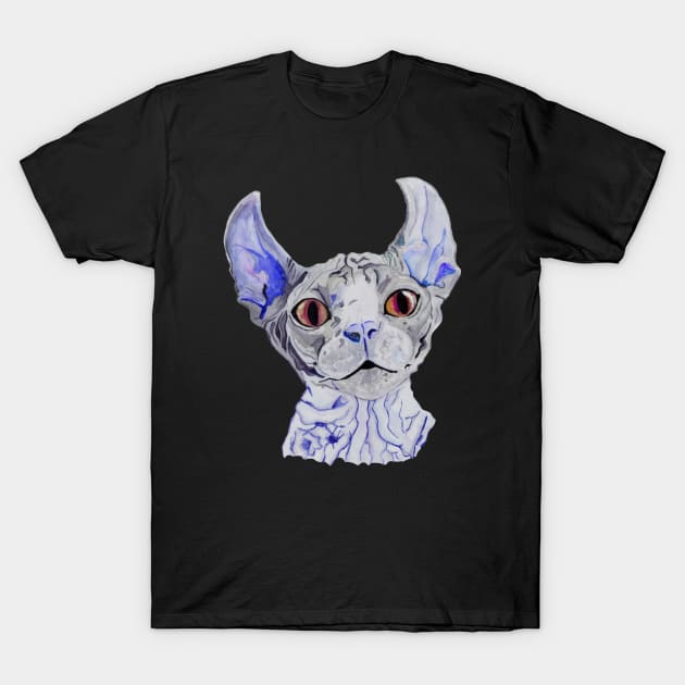 Violet sphynx cat T-Shirt by deadblackpony